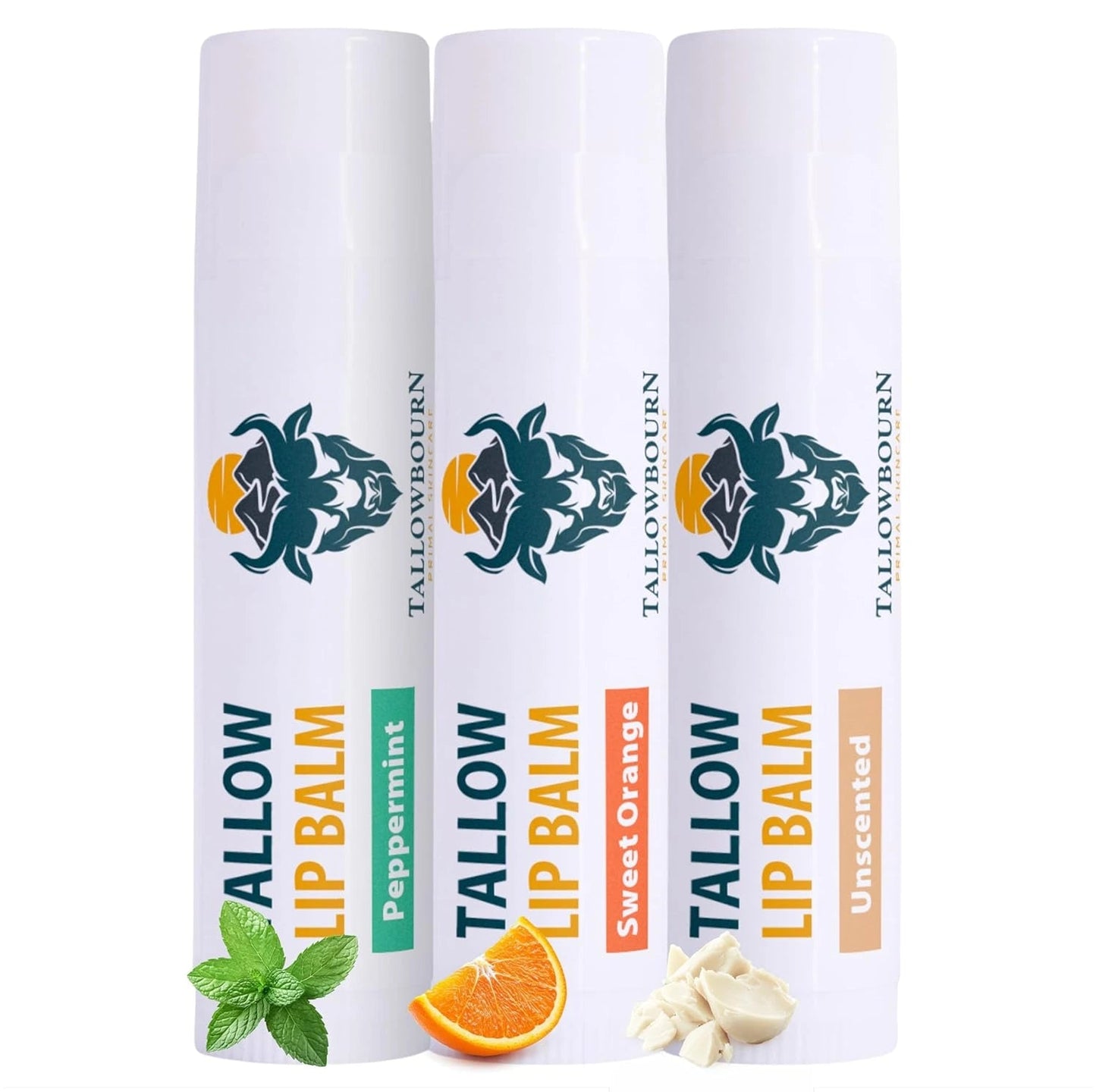 Grass - Fed Tallow Lip Balm 3 - Pack – Deeply Nourishing & Natural - Tallowbourn