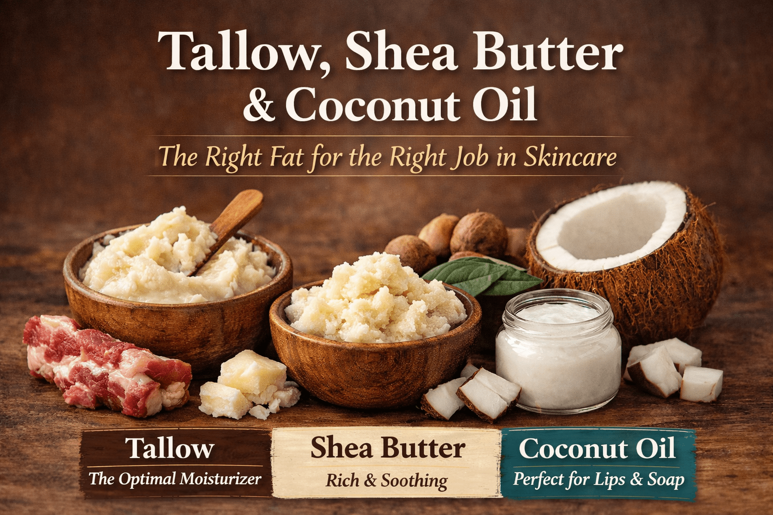 Tallow, Shea Butter, and Coconut Oil: What Each One Does Best for Your Skin - Tallowbourn