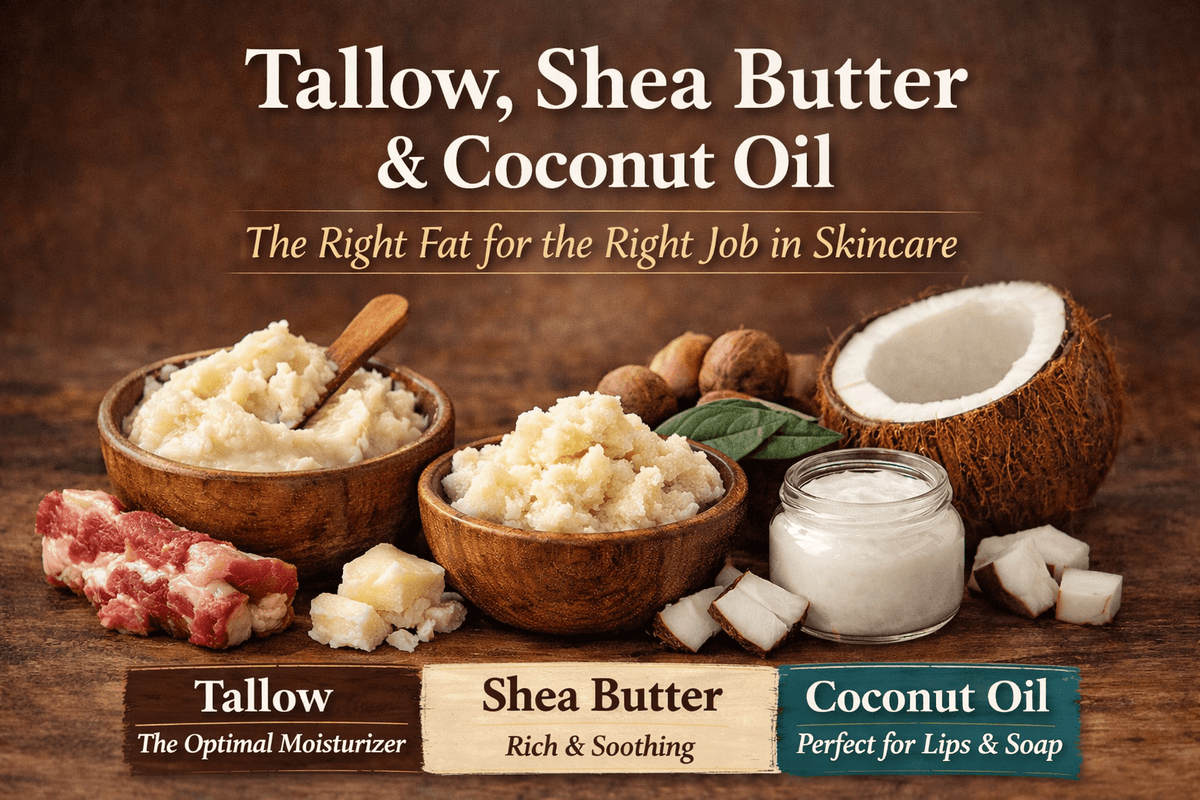 Tallow, Shea Butter, and Coconut Oil: What Each One Does Best for Your Skin - Tallowbourn