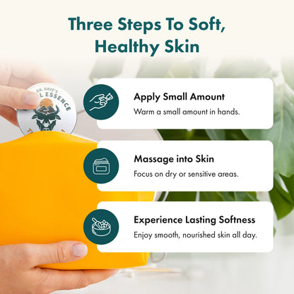 Three-step skincare routine with a product labeled 'Tallowbourn' on a white background.