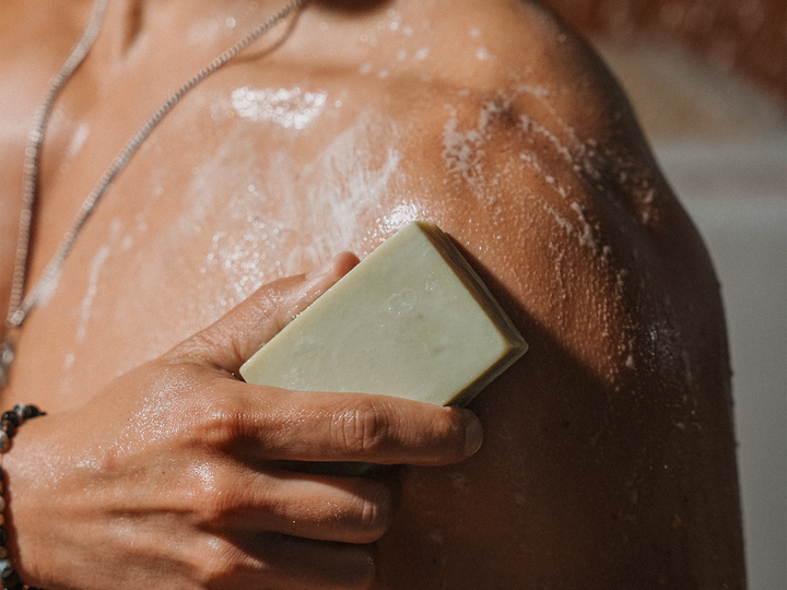 Tallow soap in shower