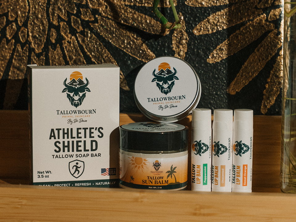 Tallow soap held in front of face