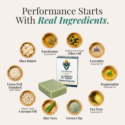 Athlete's Shield Soap – Tallow Bar Built for Active Skin - Tallowbourn