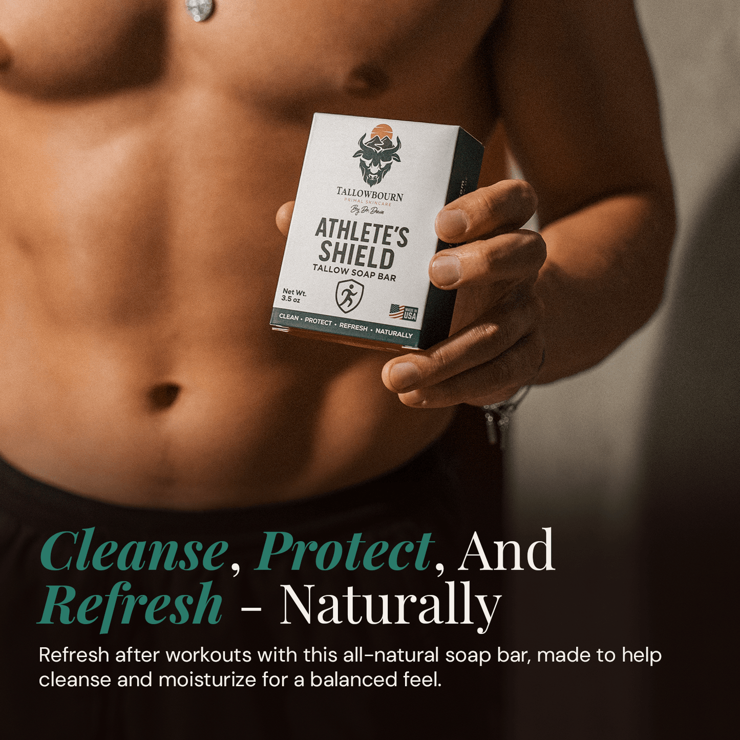 Athlete's Shield Soap – Tallow Bar Built for Active Skin - Tallowbourn