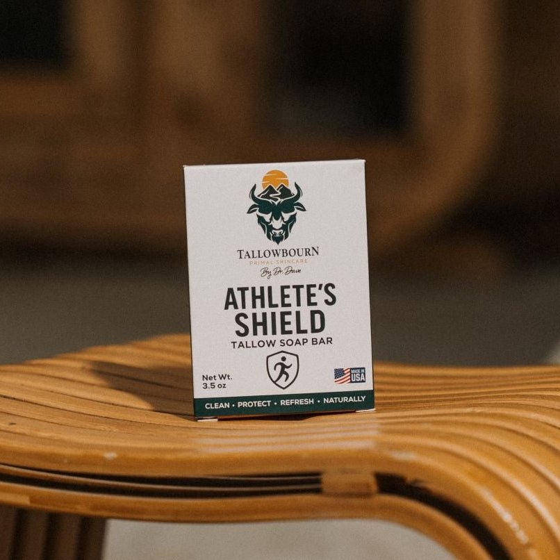 Tallowbourn Athlete's Shield tallow soap bar — tea tree oil antibacterial formula