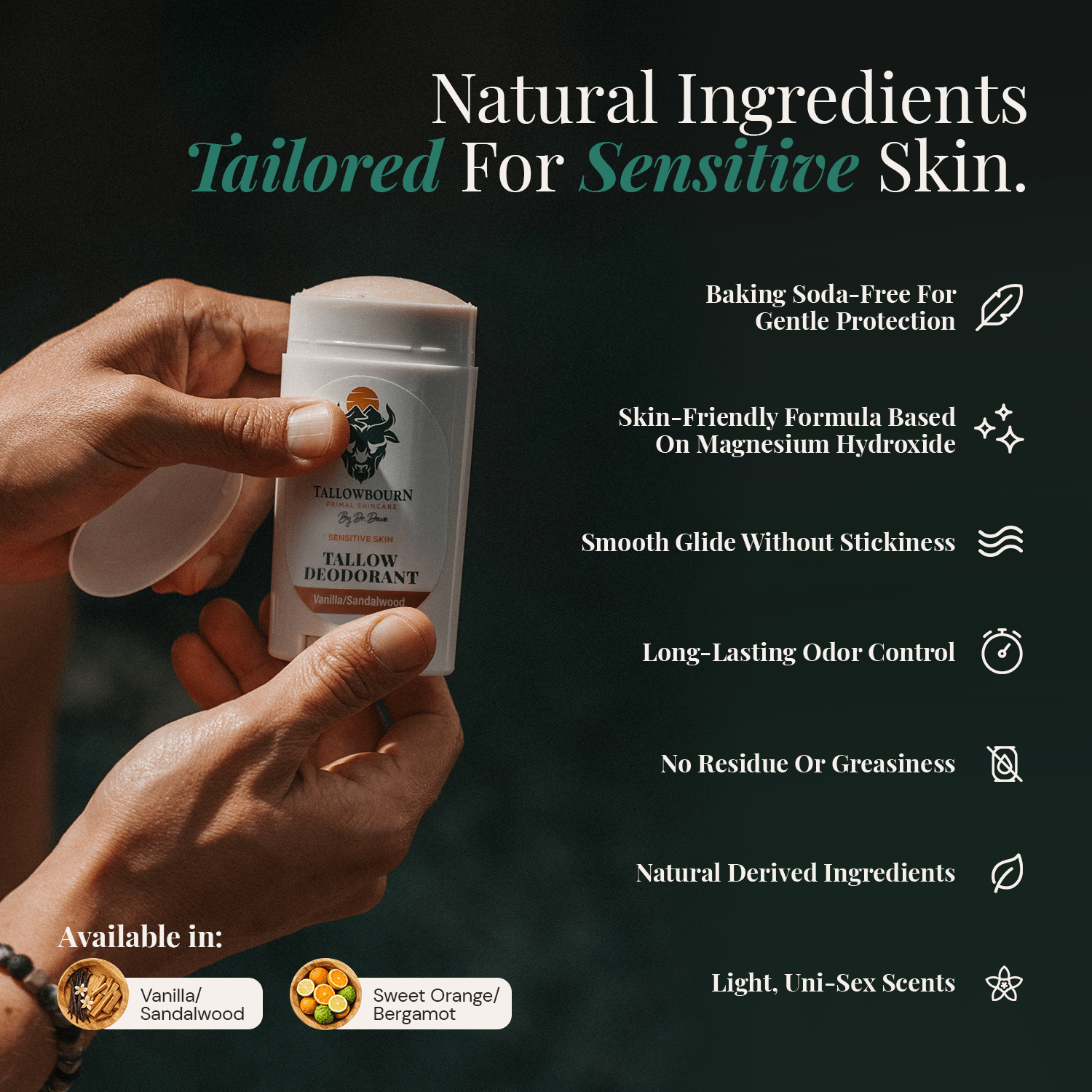 Baking Soda Free Deodorant – Natural Tallow for Sensitive Skin - Tallowbourn