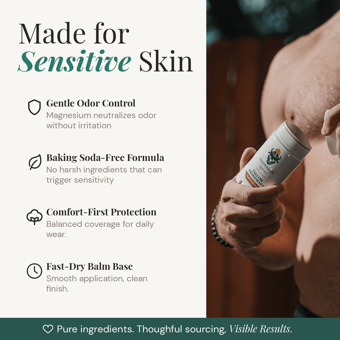 Baking Soda Free Deodorant – Natural Tallow for Sensitive Skin - Tallowbourn