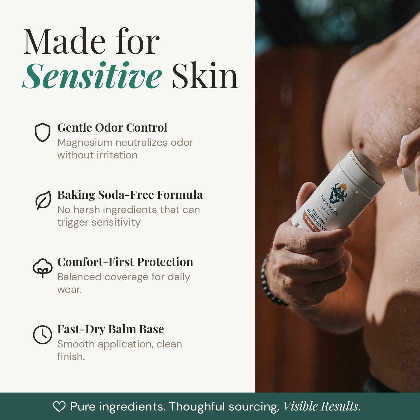 Baking Soda Free Deodorant – Natural Tallow for Sensitive Skin