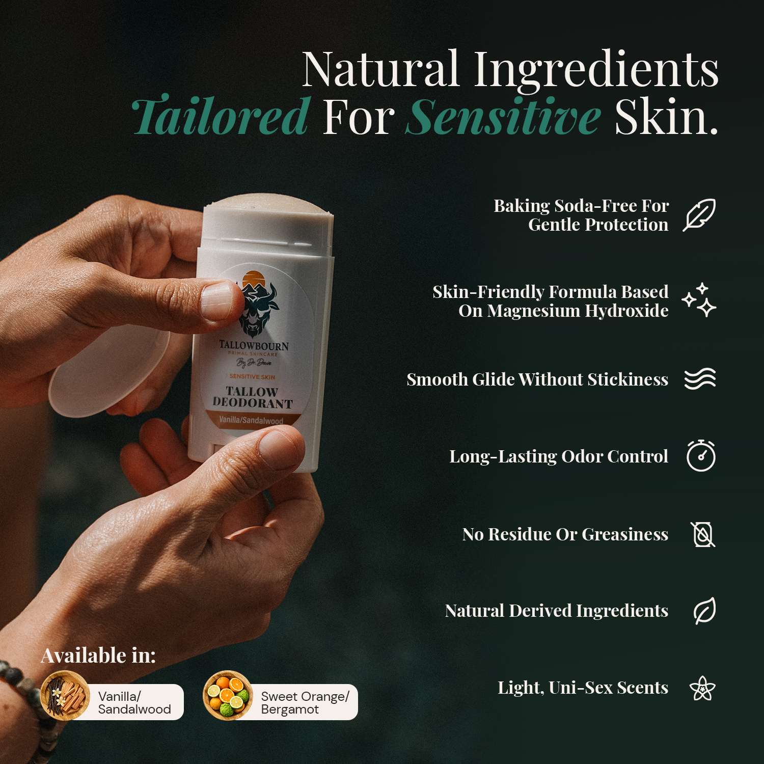 Baking Soda Free Deodorant – Natural Tallow for Sensitive Skin