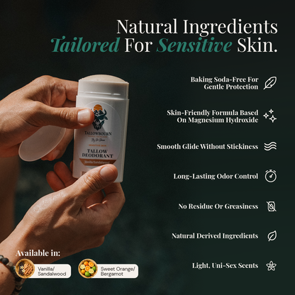 Baking Soda Free Deodorant – Natural Tallow for Sensitive Skin
