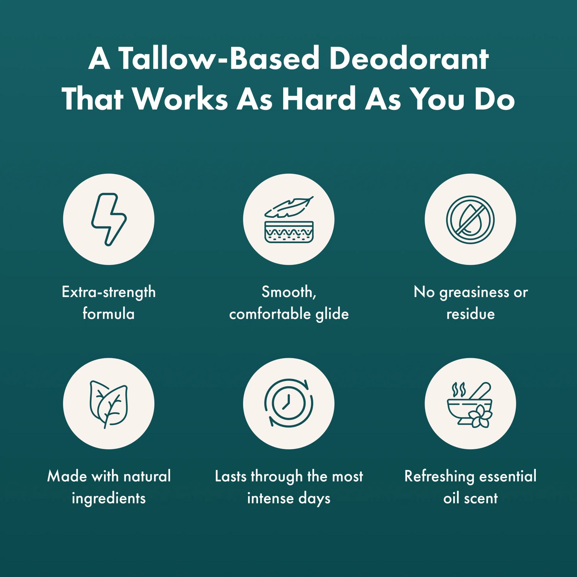 Extra Strength Natural Deodorant – Aluminum Free, Long - Lasting - Tallowbourn