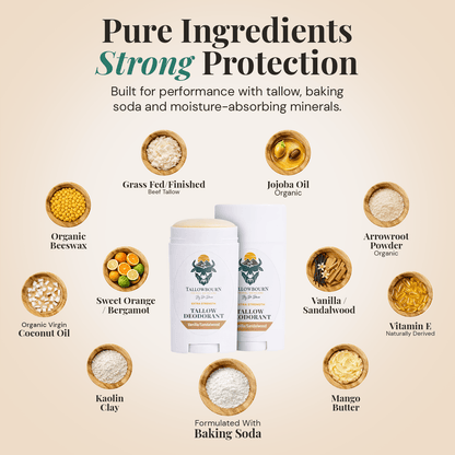 Extra Strength Natural Tallow Deodorant - Tallowbourn