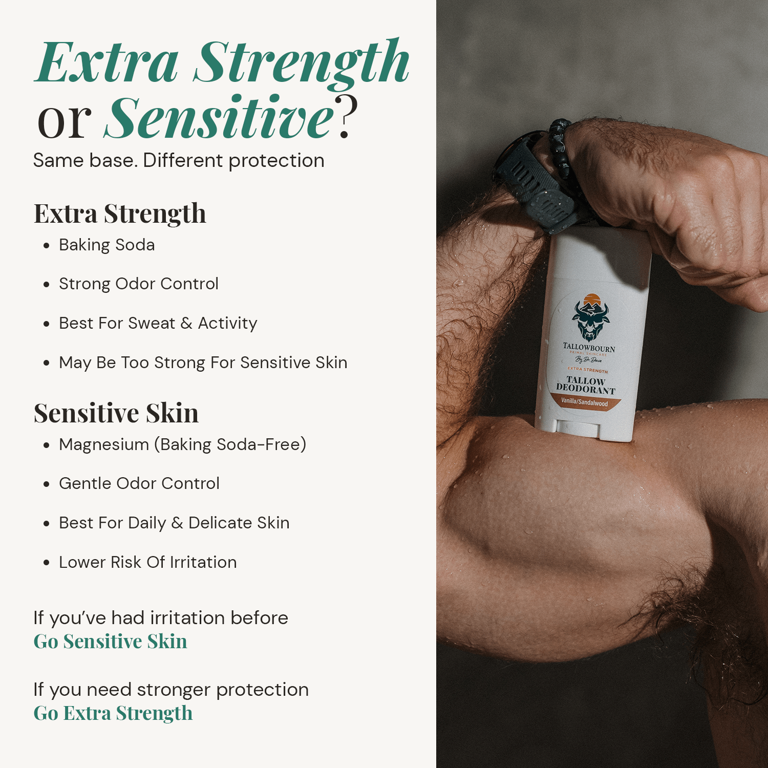 Extra Strength Natural Tallow Deodorant - Tallowbourn