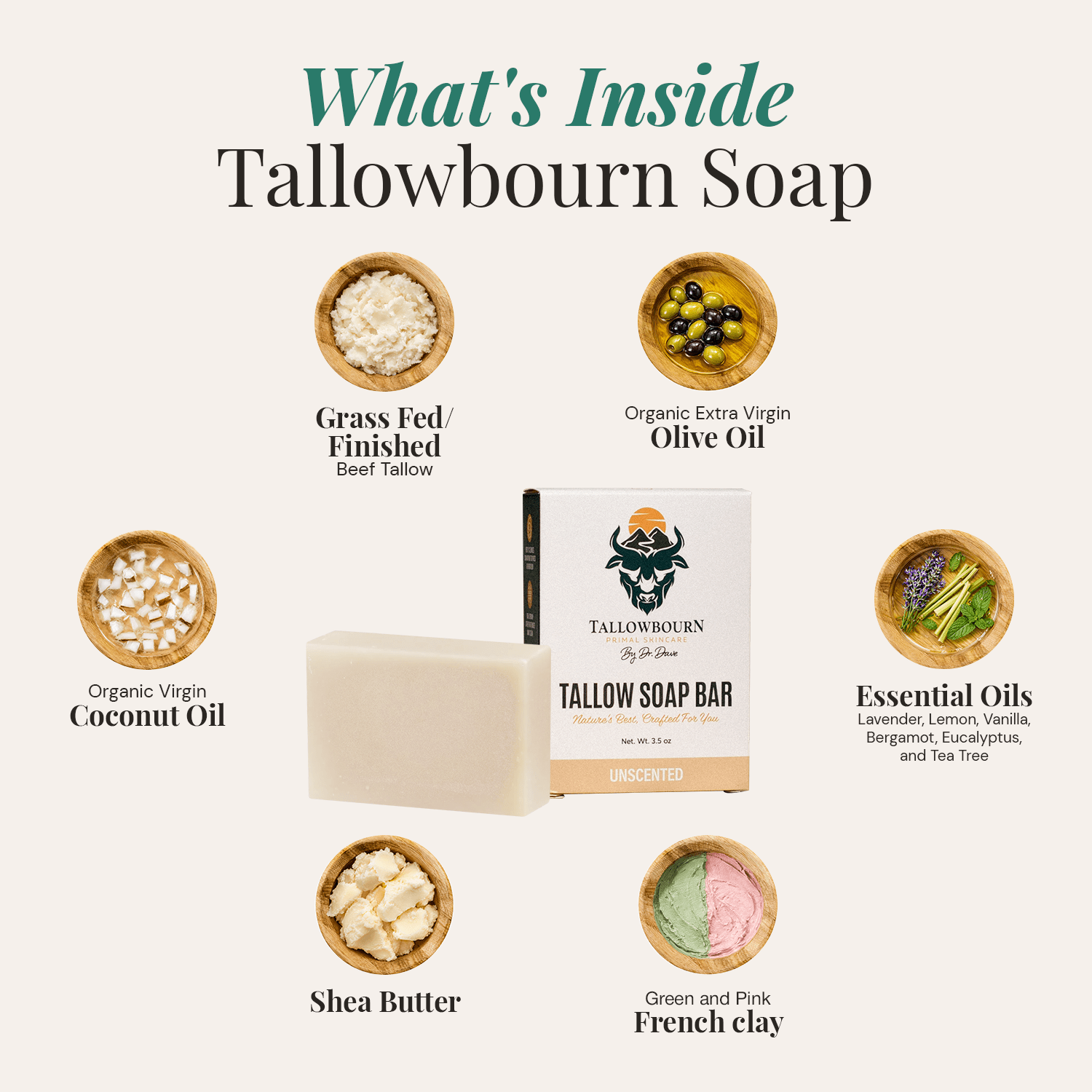 Grass-Fed Tallow Soap Bars - Tallowbourn