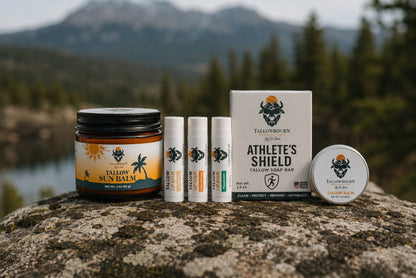 Outdoor Tallow Skincare Kit – Sun Balm, Body Balm, Lip Balm & Soap - Tallowbourn