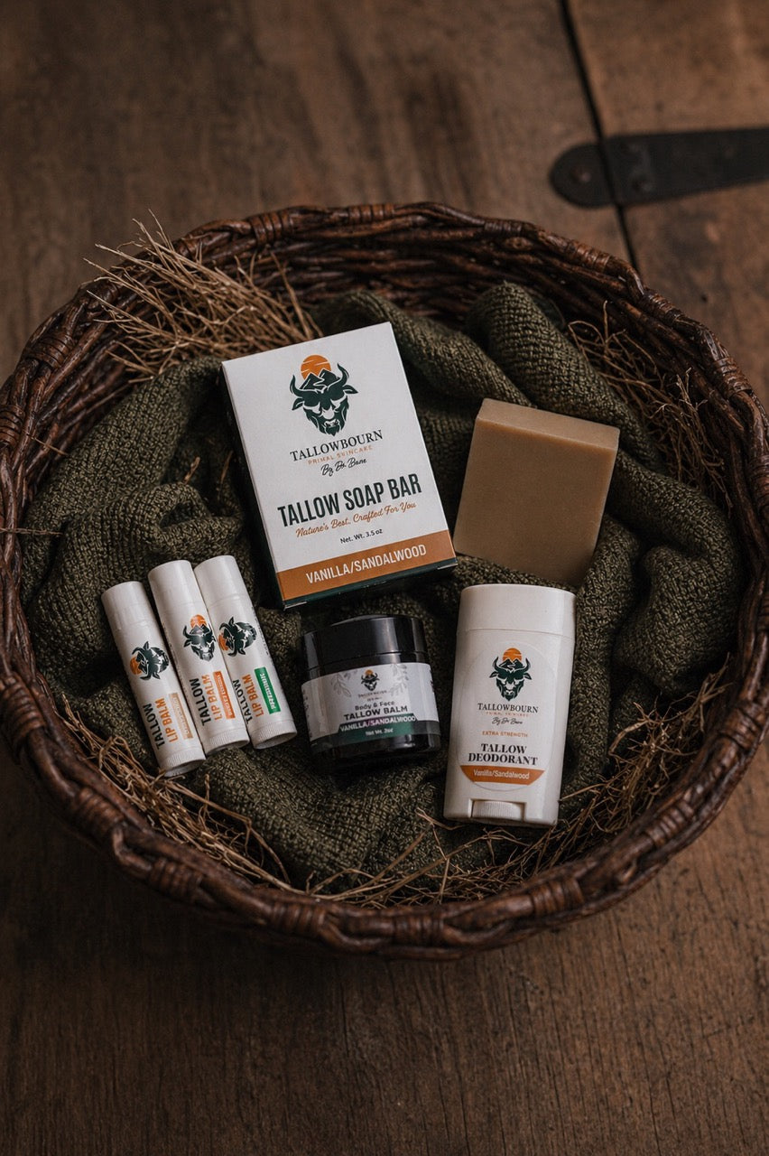 Tallow Skincare Starter Kit – Balm, Deodorant, Lip Balm & Soap