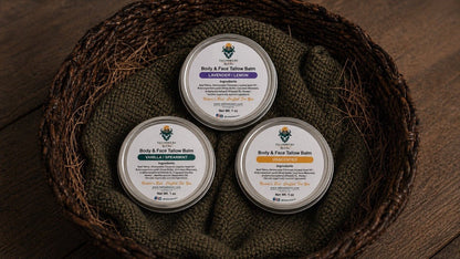 Tallow Balm Sample Pack – Try 3 Scents, 1 oz Each - Tallowbourn