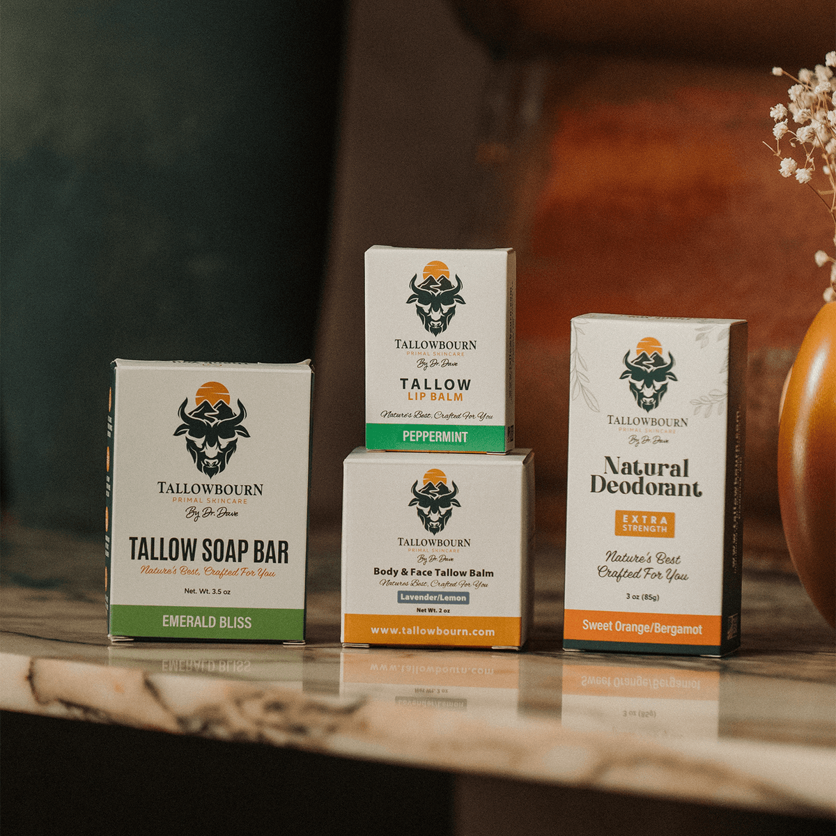 Tallow Skincare Starter Kit – Balm, Deodorant, Lip Balm & Soap - Tallowbourn