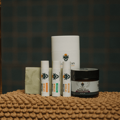 Tallow Skincare Starter Kit – Balm, Deodorant, Lip Balm & Soap - Tallowbourn
