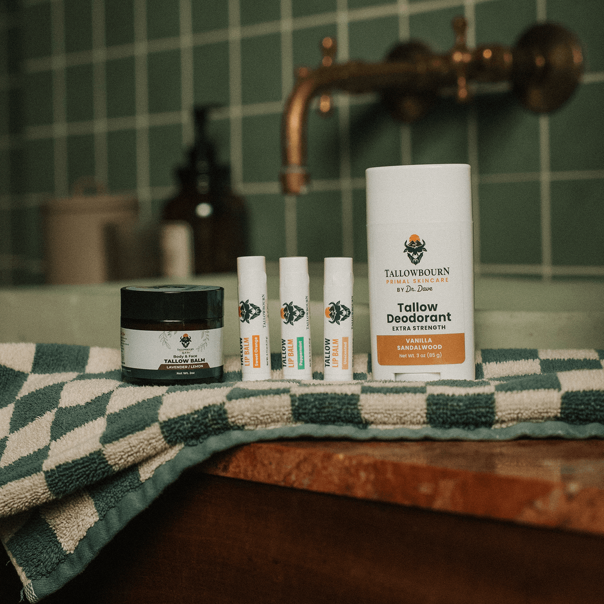 Tallow Skincare Starter Kit – Balm, Deodorant, Lip Balm & Soap - Tallowbourn