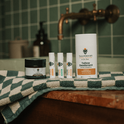 Tallow Skincare Starter Kit – Balm, Deodorant, Lip Balm & Soap - Tallowbourn