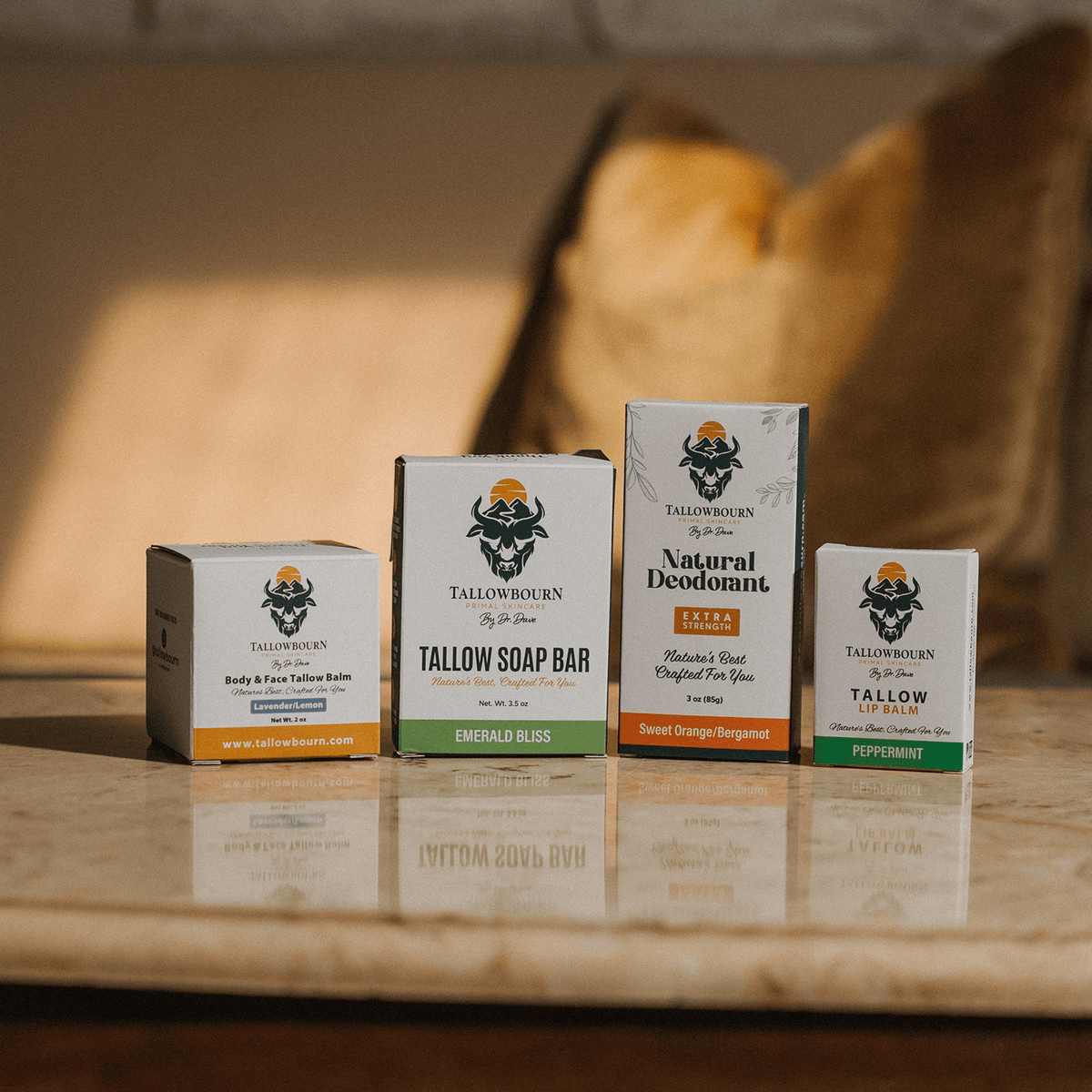 Tallow Skincare Starter Kit – Balm, Deodorant, Lip Balm & Soap - Tallowbourn