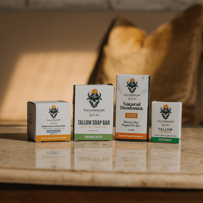 Tallow Skincare Starter Kit – Balm, Deodorant, Lip Balm & Soap - Tallowbourn