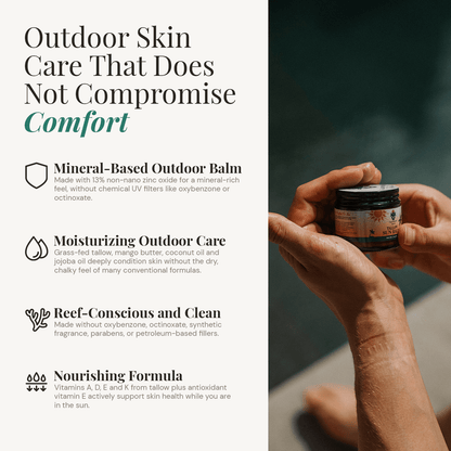 Tallow Sun Balm – Grass-Fed Mineral Zinc Moisturizer - Tallowbourn