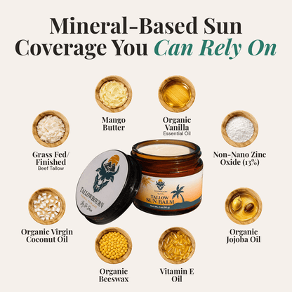 Tallow Sun Balm – Grass-Fed Mineral Zinc Moisturizer - Tallowbourn