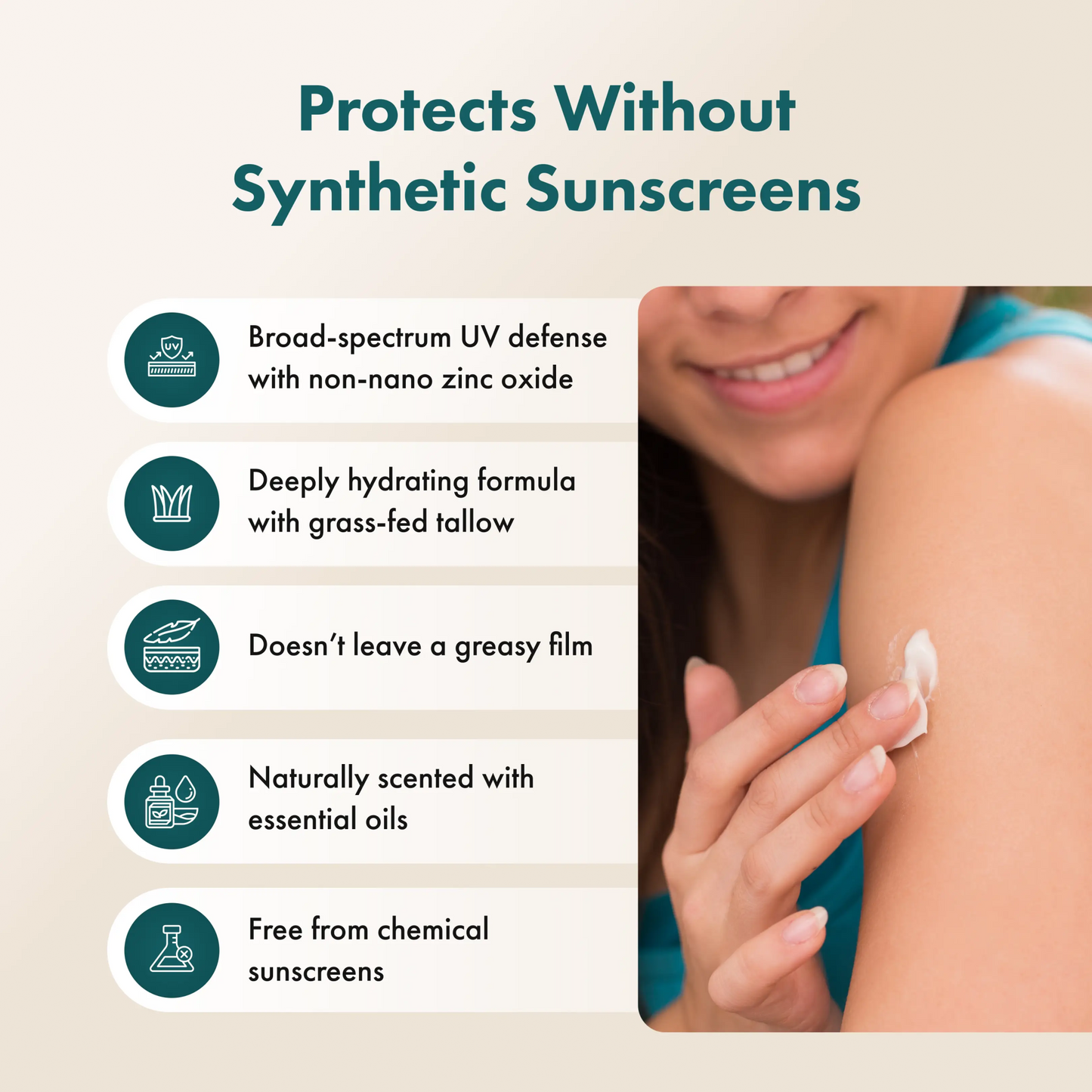 Tallow Sun Balm – Non - Nano Zinc Oxide, Reef - Safe Mineral Moisturizer - Tallowbourn