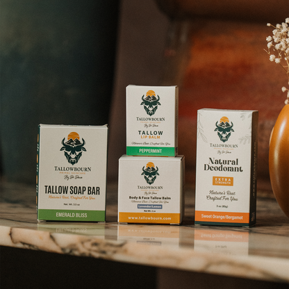 Tallow Skincare Starter Kit – Balm, Deodorant, Lip Balm & Soap