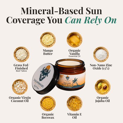 Tallow Sun Balm – Grass-Fed Mineral Zinc Moisturizer